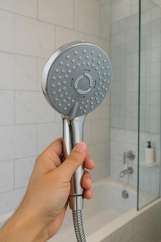 3 Foksiyonlu Krom Kaplama Duş Başlık,hortum Mavi