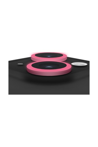 Buff Apple Uyumlu iPhone 14 / 14 Plus Neon Metal Lens Koruyucu Pembe