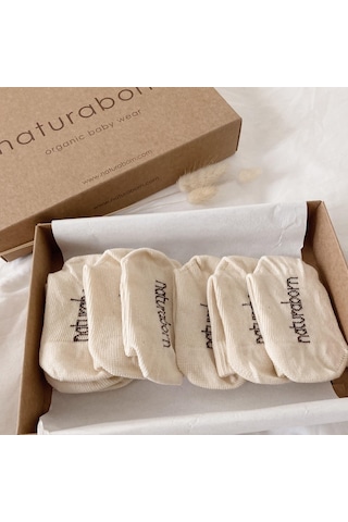 Naturaborn Naturaborn Gots Organik Sertifikalı Bebek Çorabı (4 Çift) Bej