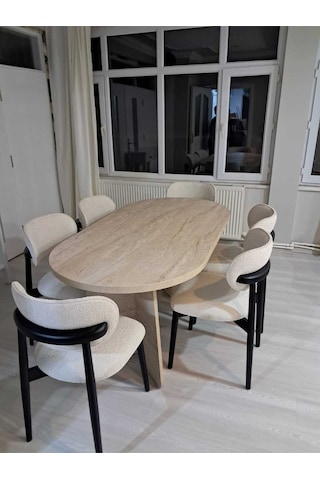 Bohem Oval Salon Yemek Masası Gerçek Satıcı 'doğukanhome'dir Dikkat Ediniz Beyaz