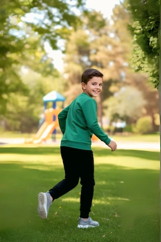 Basketball Yazı Desenli Yeşil Renk Erkek Çocuk Eşofman Takımı Yeşil