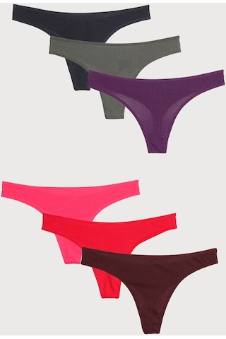 Kadın Külot Tanga 7 Li Paket Likralı Kırmızı 198183 R02 Kırmızı