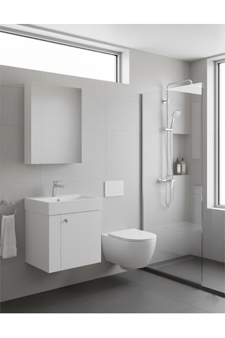 Creavit Font Lavabo Dolabı 50 Cm Ve Ayna Seti Beyaz