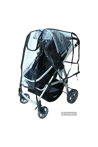Tois Baby Ultra Lüks Fermuarlı Bebek Arabası Yağmurluğu Siyah Bütün Bebek Arabalarına Uyumludur Yzr Şeffaf