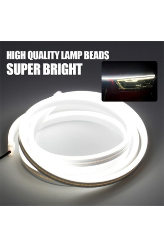 1.5m Araba Kaputu Pvc Silikon Su Geçirmez Drl Işık Şeridi Süper Parlak Esnek Dekoratif Işık - Mor