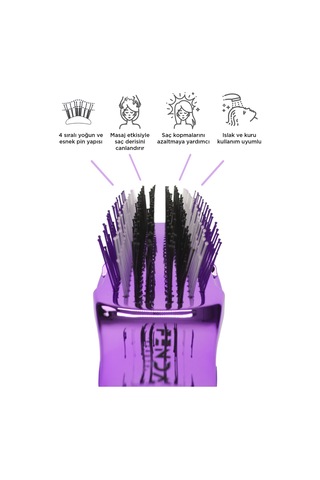 Profesyonel 4 Pinli Kompakt Mor Saç Fırçası Fndfpro00001pn