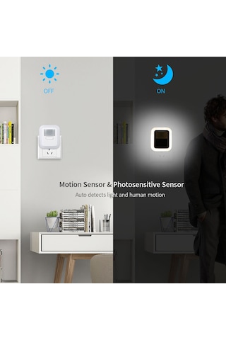 Youmex Led Hareket Sensörlü Soket Gece Lambası - Parlaklık Ve Süre Ayarlanabilir, Ev Kullanıma Uygun, Ac110-240v, Küçük Avrupa Standartı