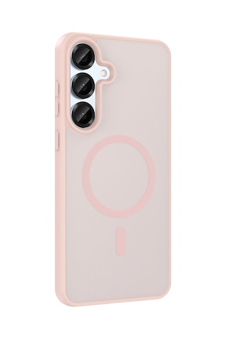 Ardemix Samsung Uyumlu Galaxy S25 Plus Kılıf M-safe Şarj Özellikli Zore Babet Kapak - Pembe