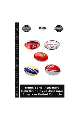 Delux Serisi Açık Hava Hobi Ürünü Oyun Aksesuarı Amerikan Futbol Topu Liv Çok Renkli