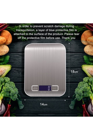 Monyee Gümüş Mutfak Terazi - Şarjlı & Pil Desteği, 10kg/1g Hassasiyet, Abs+paslanmaz Çelik, 48 Saat Kullanim Süresi Gümüş