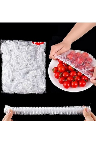 100 Adet Tencere Bonesi Ve Tabak Bonesi Çok Amaçlı Kapak Gıda Bonesi Mutfak Bonesi Şeffaf Beyaz