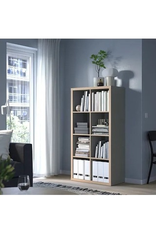 Ikea Kallax Açık Raf Ünitesi, Gri-ahşap Görünümlü 77x147 Ahşap