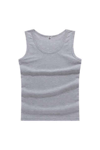 5 Adet Erkek Büyük Beden Battal Boy 105 Kilo - 205 Kilo Arası İçin Uygun Redzone Klasik Pamuk Atlet Gri