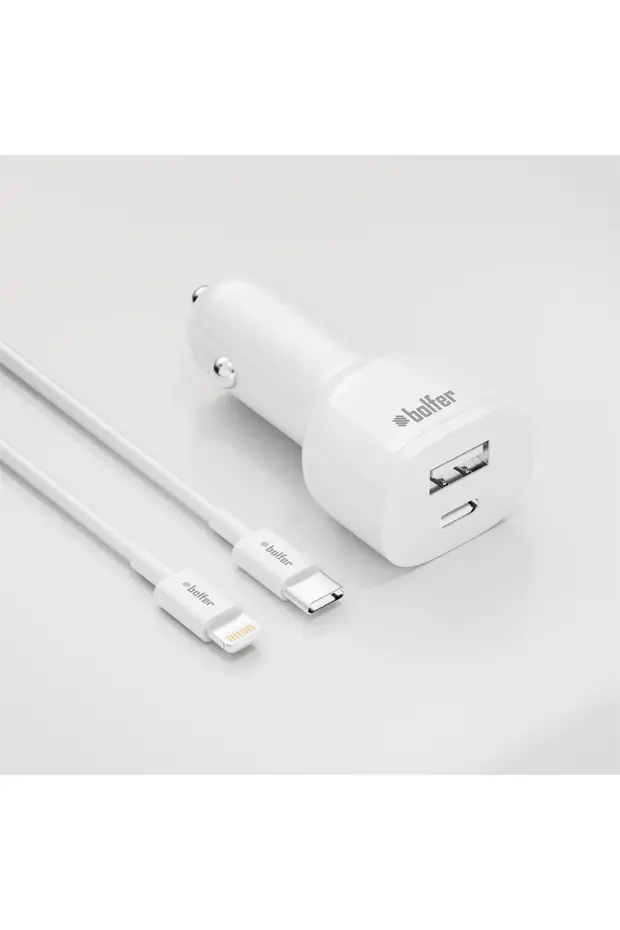 Pd&usb Araç Şarj Seti Iphone 3.0 A 40 W Beyaz Araç Şarj Aleti