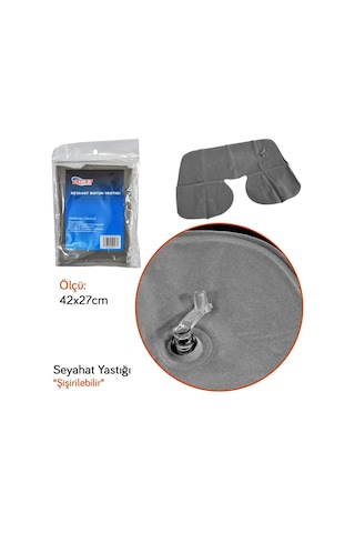 Replax Seyahat Boyun Yastığı Şişirilebilir Gri
