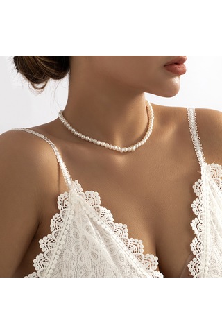 Basit Geometrik Boncuklu Vücut Zinciri Mizaç Taklit İnci Püskül Pastoral Tarzı Sırt Zinciri Kadın Takısı Diğer