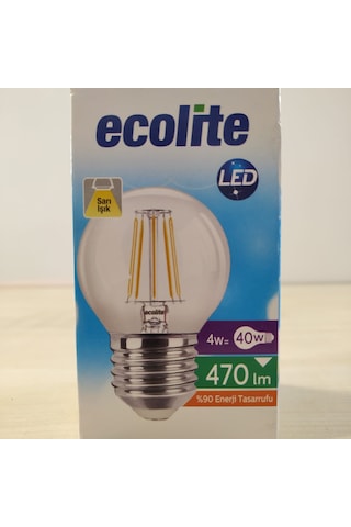 5'li Paket 4w E27 Rustik Top Ampul Ecolite Gün Işığı sarı Işık