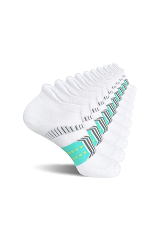 Maiyame Kadınlar İçin Spor Çorapları - Konforlu Yastıklandırma, Ateş Dağıtıcı Ağ Desenli, Kayma Önleyici, Topuk Ve Parmak Bölgesi Güçlendirilmiş Beyaz - Yeşil
