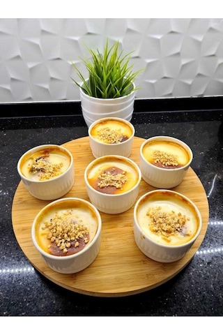 Nurev Porselen Lüx Sufle Ve Kek Fırın Kabı Kasesi 6 Lı Özel Şık Desenli 170 Cc 8509300100-9 Porsele