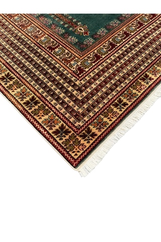 El Dokuma Sıfır Bünyan Halısı Seccade 118x185 Su Yeşili Namazlık