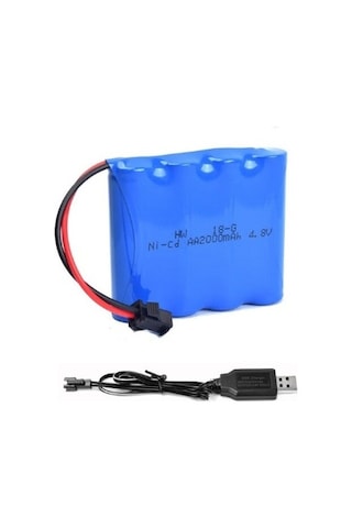 4.8 v 1800 Mah Oyuncak Araba Bataryası Ve Usb Şarj Kablosu