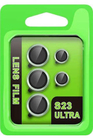 Mey İthalat Samsung Uyumlu Galaxy S23 Ultra Raze Metal Kamera Lens - Yeşil