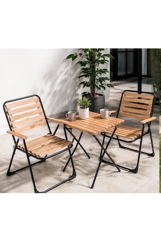 Bistro Set Bahçe Mobilyasi 3 Lü Set Piknik Kamp Sandalyesi Katlanir Masa Balkon Kahverengi Bistro Set Bahçe Mobilyasi 3 Lü Set Piknik Kamp Sandalyesi Katlanir Masa Balkon Kahverengi