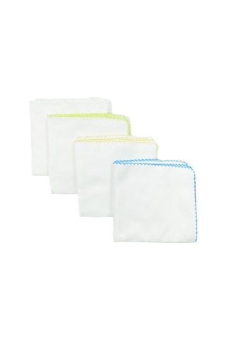 Ekebaby 10'lu Lüx Bebek Penye Mendili 28 x 28 CM Sarı-Mavi Sarı - Mavi