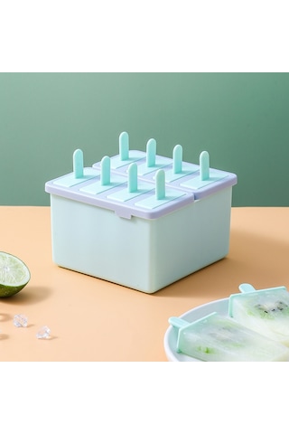 Reedark Yeni Stil Dikey 8'li Yiyecek Grubu Pp Buzlu Tatlı Kalıbı - Evde Dondurma Ve Buz Sticki Hazırlama Nane Yeşili Diğer