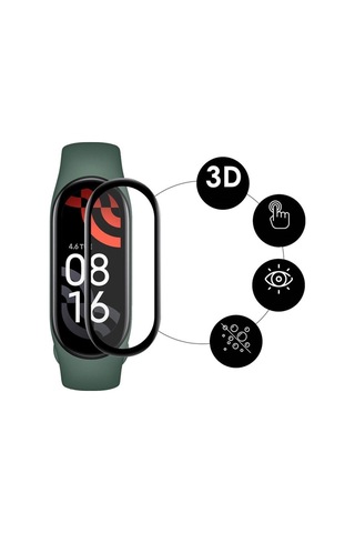 Mi Band 7 Uyumlu Ekran Koruyucu 3D Tam Kapatan Kavisli Ppma Nano