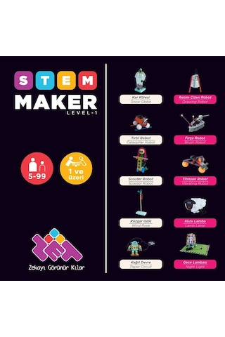 Stem - Maker Elektronik Seti Level-1 5+ Yaş 1+ Oyuncu