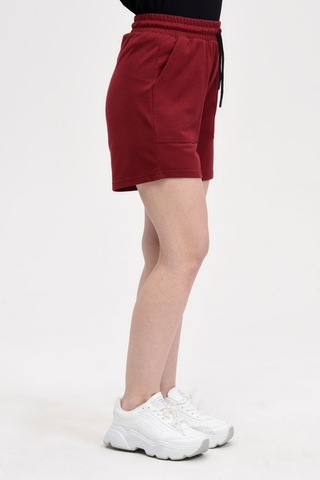 Defys Kadın Beli Lastikli Cepli Etiket Detaylı Regular Fit Şort Bordo - 527882928 Bordo