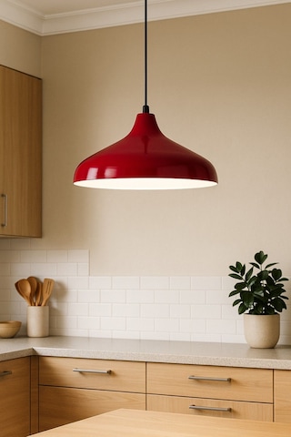 Nil Bordo Renk Özel Tasarım Modern Dekoratif Cafe Sarkıt Cafe - Mutfak Tekli Avize Bordo