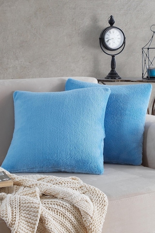 Maisonart Sofa 2 Adet Mavi Renk Welsoft Kırlent Kılıfı Yastık Kılıfı 44x44 Cm