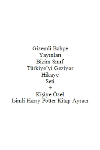 3. 4. Sınıf Hikaye Kitabı Seti Gizemli Bahçe Bizim Sınıf Türkiye'yi Geziyor Yeni + Kişiye Özel İsimli Harry Potter Kitap Ayracı