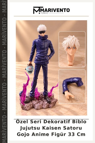 Özel Seri Dekoratif Biblo Jujutsu Kaisen Satoru Gojo Anime Figür 33 Cm