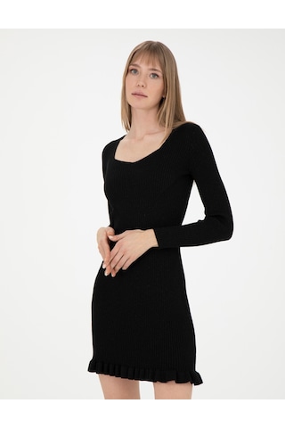 Pierre Cardin Kadın Siyah Triko Elbise 50280230-vr046 Siyah