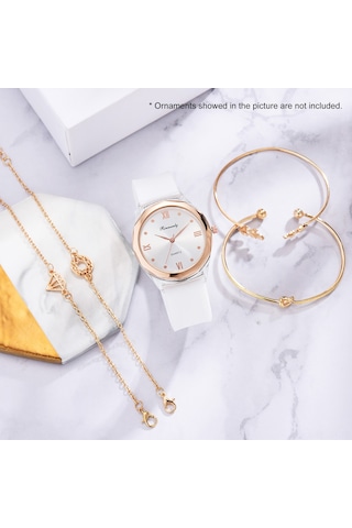 Vkemall Kadınlar İçin Retro Roma Rakamlı Kol Saati - Xr4601 Modeli, Piyasa Kordon, Kvartz Hareket, Gül Altın Rengi Gold