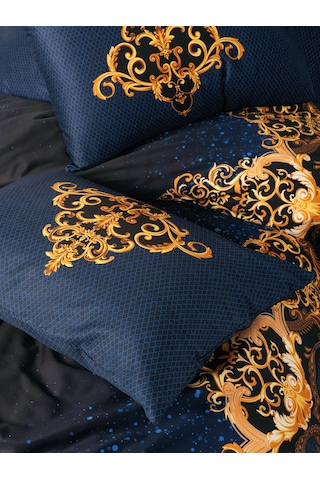 Cotton Box Palace Saten Çift Kişilik Nevresim Takımı Tutsu Lacivert