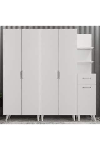 Begonya Portmanto Vestiyer Beyaz -225 cm