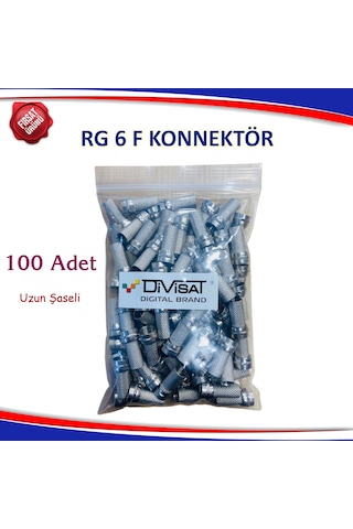 Divisat Rg6 F Konnektör - 100 Adet Divisat Rg6 F Konnektör - 100 Adet