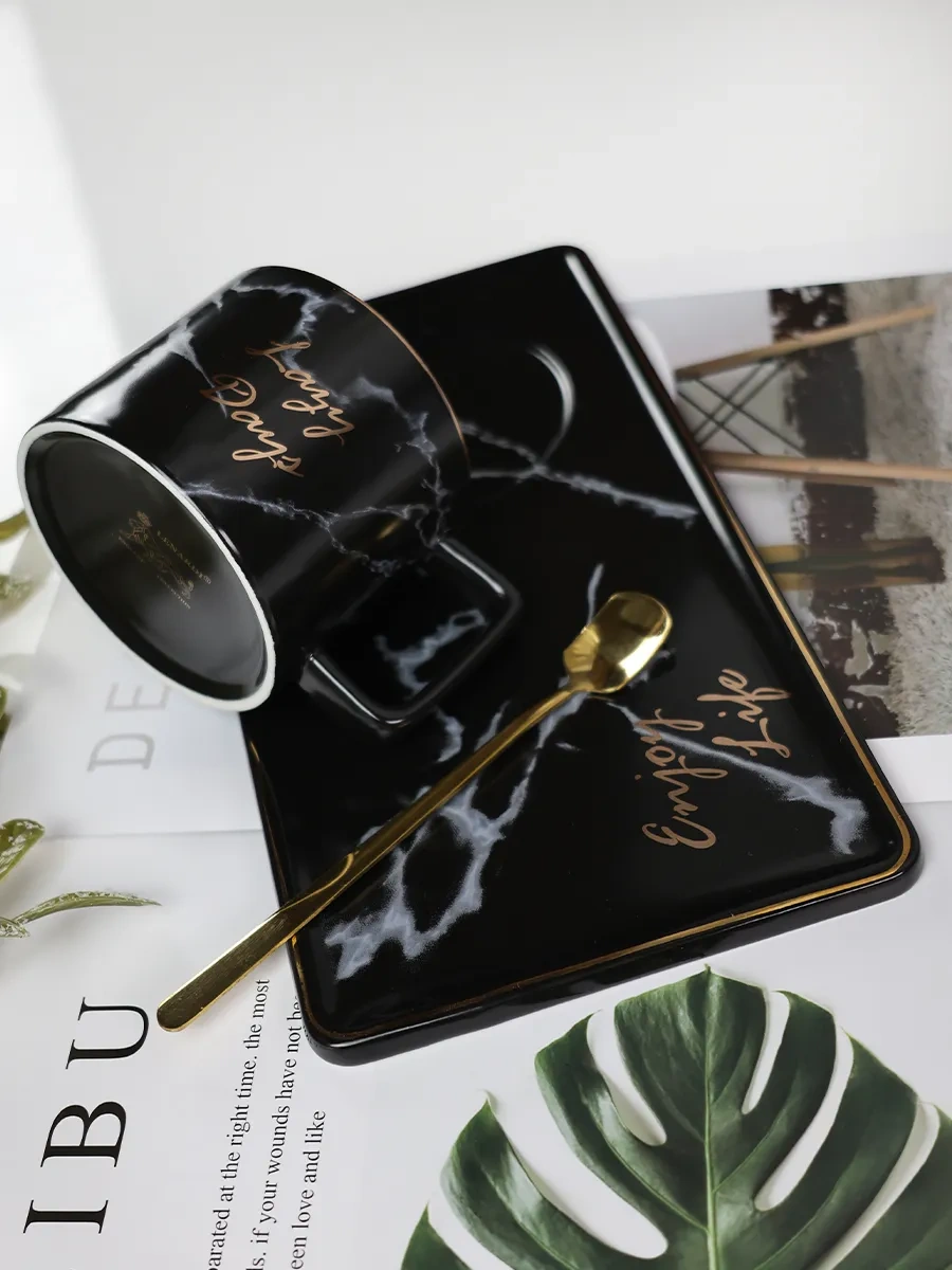 Lenardi Fincan Ve Tabak Seti Porselen Çay Ve Kahve İçin 250 Ml 275514136 Siyah