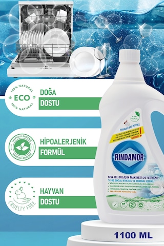 %100 Doğal Bitkisel Sıvı Jel Bulaşık Makinesi Deterjanı - Organik Portakal Yağlı