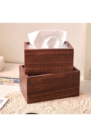 Vintage Renk Büyük Mendil Kutusu, Masif Ahşap Çin Retrosu A