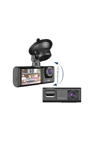 Üç Kameralı Wi-fi Araç İçi Güvenlik Kamerası G-sensor 1080p Hd Gece Görüşlü - 771632804