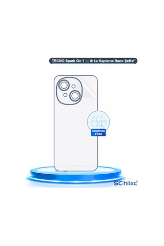 Schitec Tecno Spark Go 1 Uyumlu Arka Yüzey Hidrojel Koruyucu Film 00055796