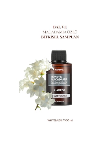 Kırılma Karşıtı Besleyici Bakım Şampuanı Kundal Honey & Macadamia Nature Shampoo 100ml White Musk