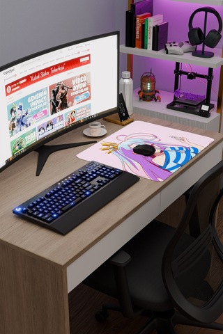 No Game No Life Anime V1 - 48x40 Xl Gaming Kauçuk Kaymaz Taban Mouse Pad Fare Altlığı