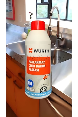Würth Paslanmaz Çelik Yüzeyi Parlatma Temizleme Bakım Pastası