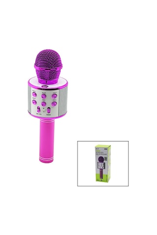 Wireless Mikrofon Karaoke - Hoparlör Usb Şarjlı Usb - Tf - Aux Renkli Krom Kaplama Pil:800mah - Dc 5v Bls-25 5570